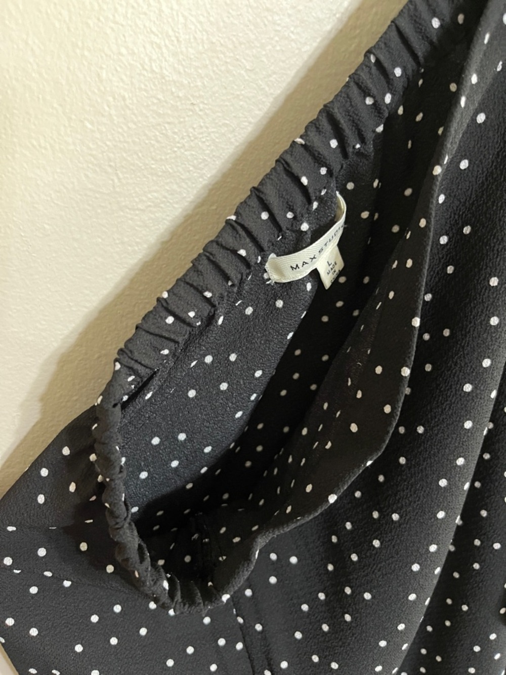 🌺Max Studio Black Polka Dot A-Line Midi Skirt - Picture 6 of 10